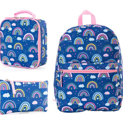 Rainbow School Bag Set (Bag + Lunch Bag + Pencil Case)