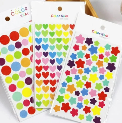 Star & Round Stickers - Pack of 6