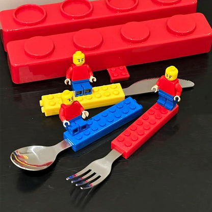 Stainless Steel Cutlery Set Knife, Fork and Spoon- Fun Building Blocks