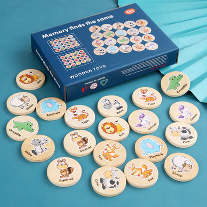 Wooden Animal Memory Matching Game for Kids
