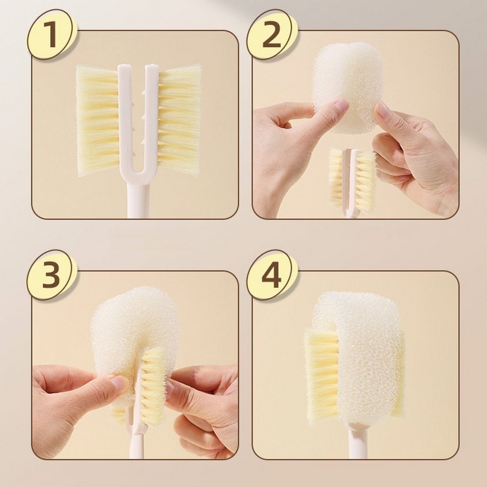 Multifunctional Bottle and Lid Cleaning Brush