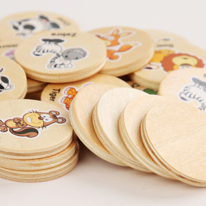Wooden Animal Memory Matching Game for Kids