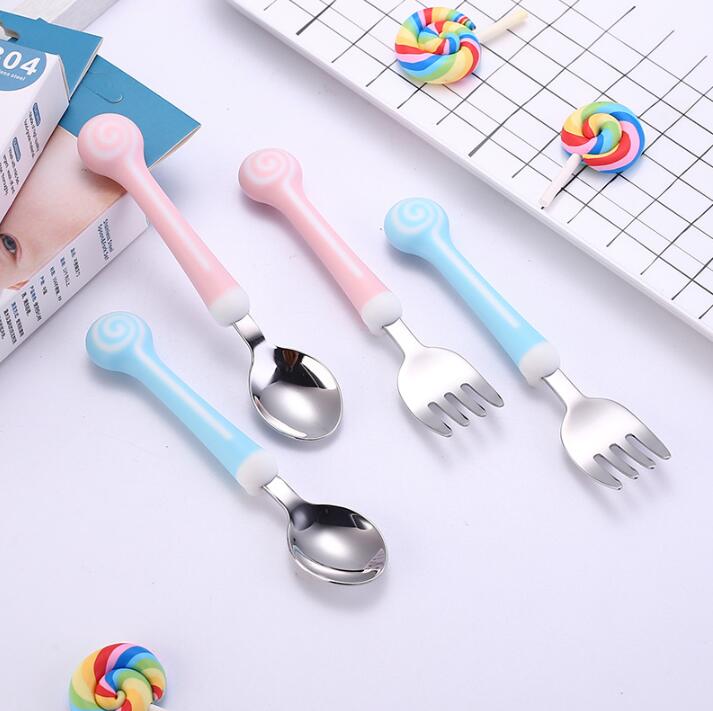 Lollipop Kids Cutlery - Fork & Spoon with Case