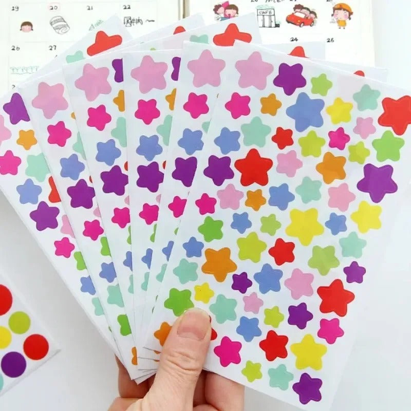 Star & Round Stickers - Pack of 6
