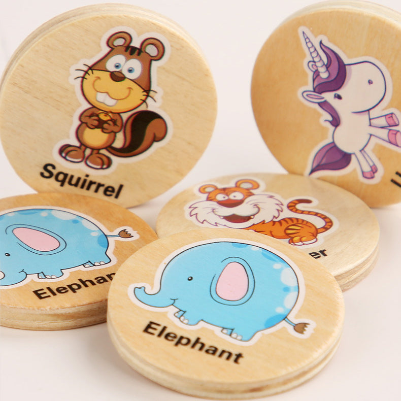 Wooden Animal Memory Matching Game for Kids