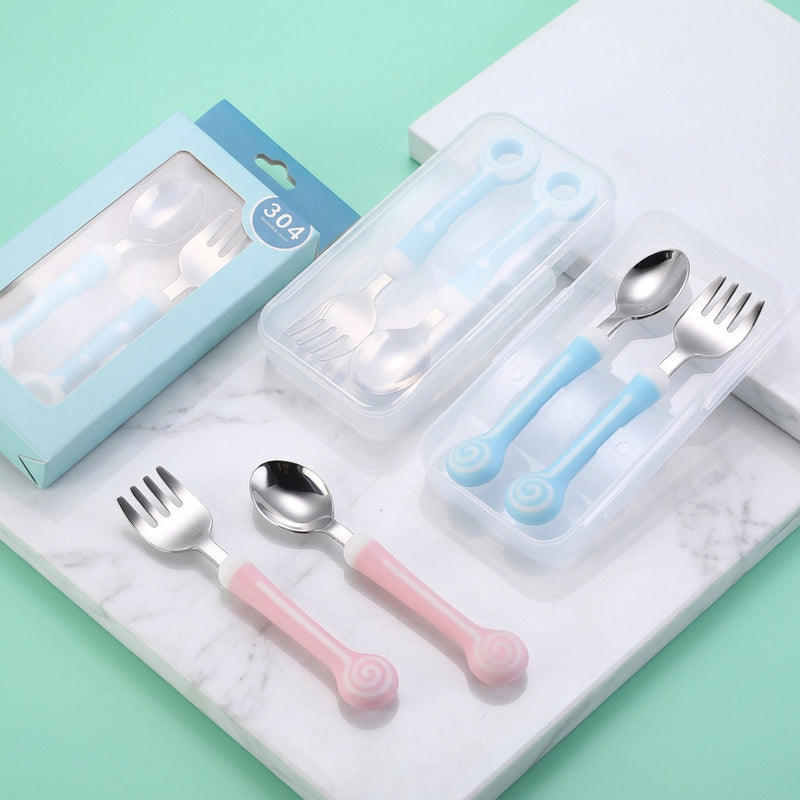 Lollipop Kids Cutlery - Fork & Spoon with Case