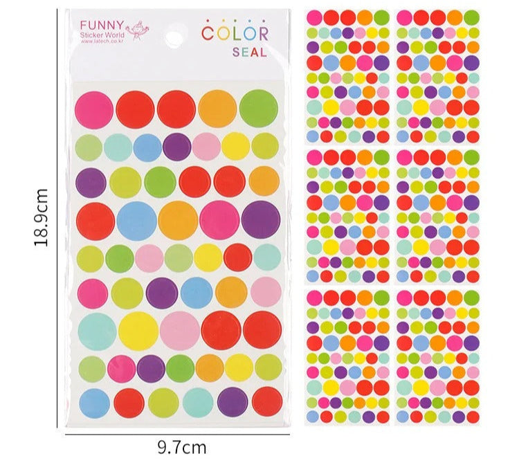 Star & Round Stickers - Pack of 6