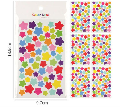Star & Round Stickers - Pack of 6
