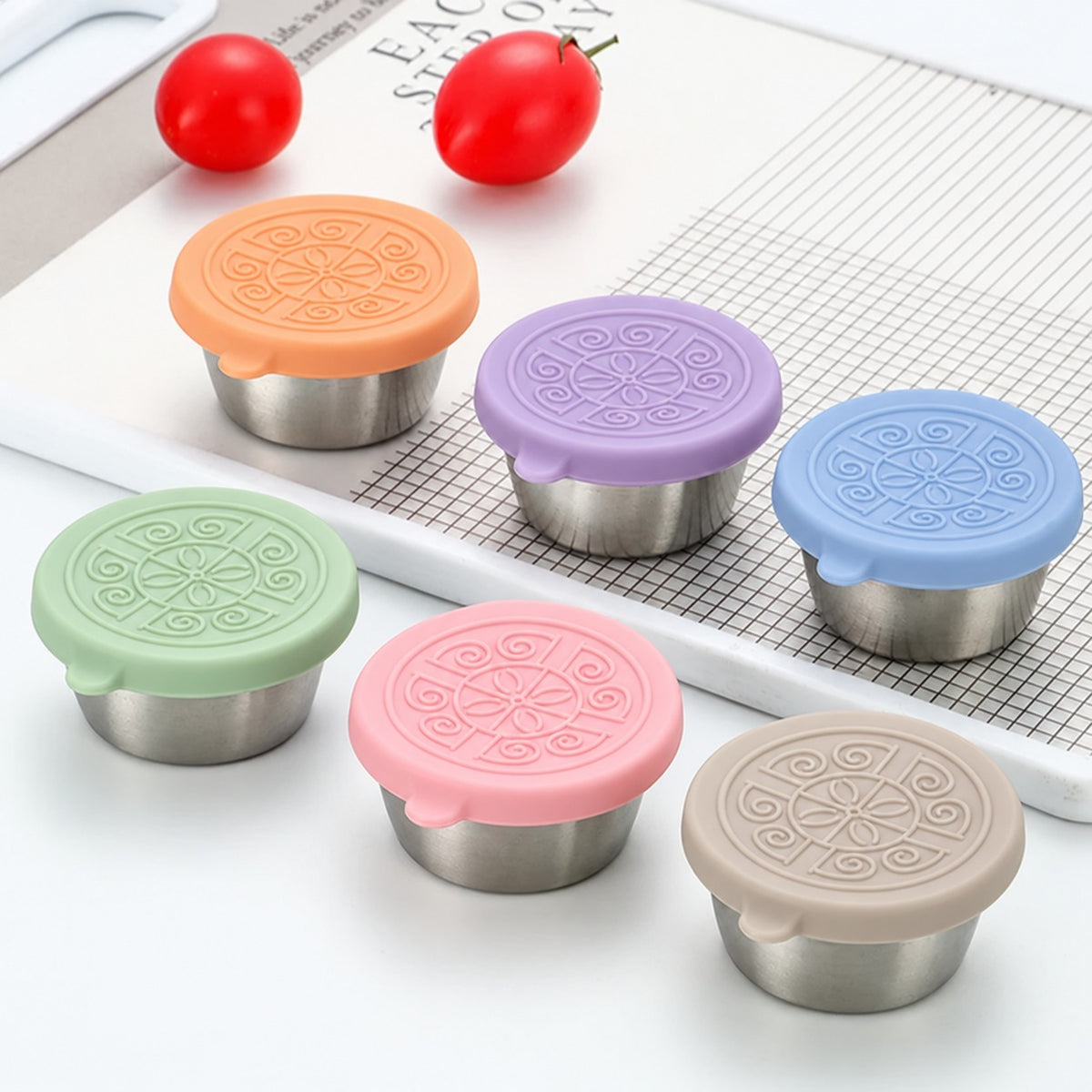 Small Stainless Steel Sauce Container with Silicon Lid